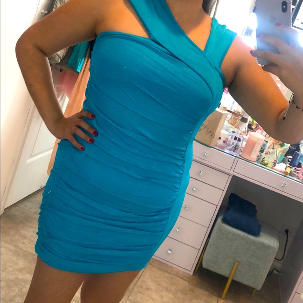 Turquoise mini dress